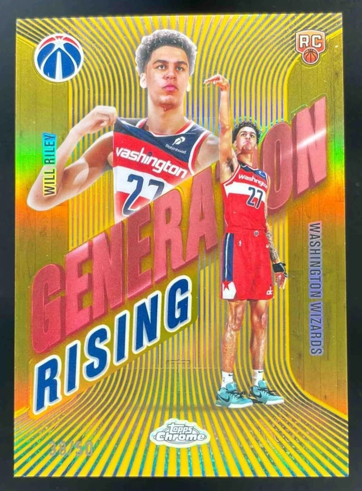 2025-26 Topps Chrome Generation Rising Gold Refractor #GR-11 Will Riley RC /50
