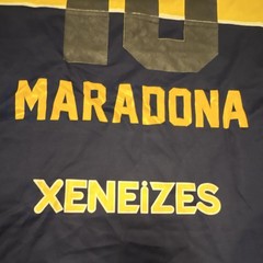 Nike Boca Juniors Soccer Jersey Diego Maradona #10 Quilmes Blue/Yellow XL as is