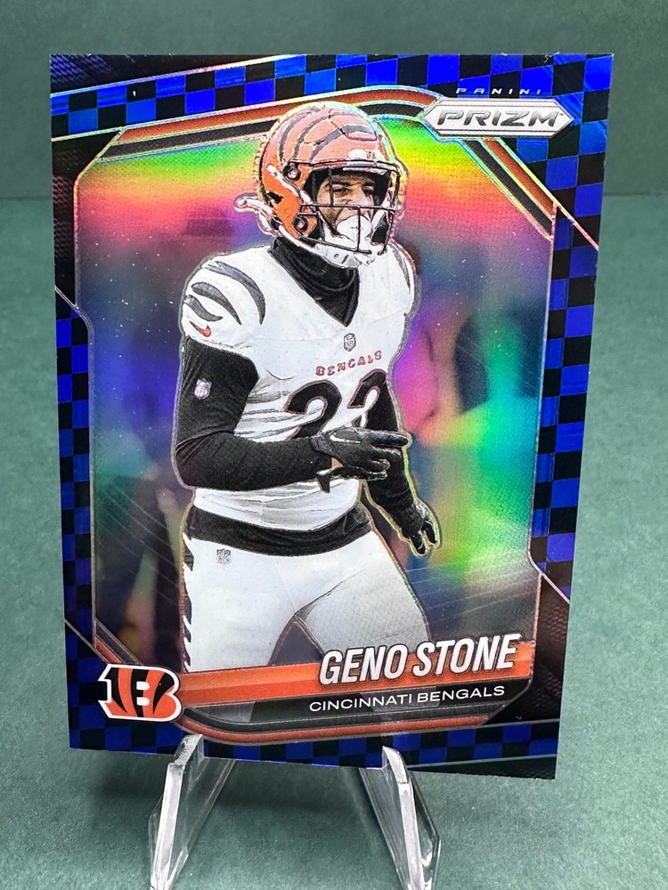 2025 Panini Prizm #61 Geno Stone Black and Blue Checker