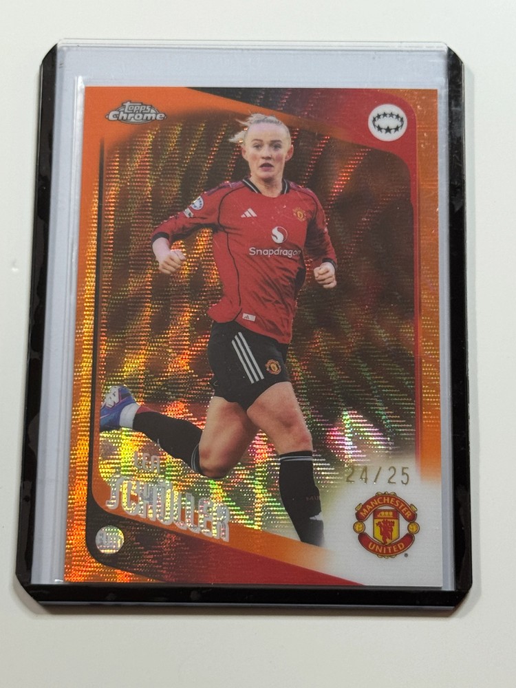 2025-26 Topps Chrome Women&rsquo;s UWCL Orange Wave #66 Lea Schuller 24/25