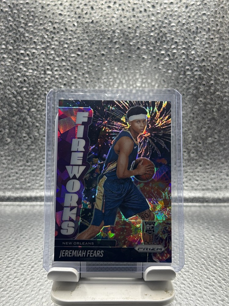 2025-26 Panini Prizm Fireworks Jeremiah Fears #3 Purple Ice /199 RC
