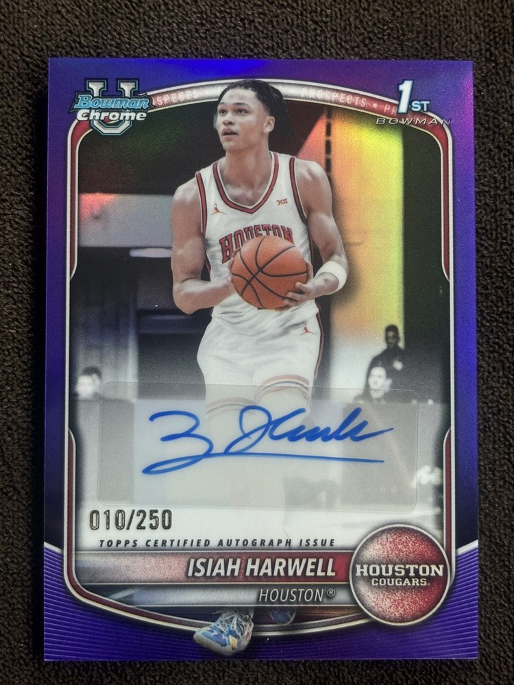 Topps Bowman Chrome 2025-26 Isiah Harwell Purple Refractor Auto /250