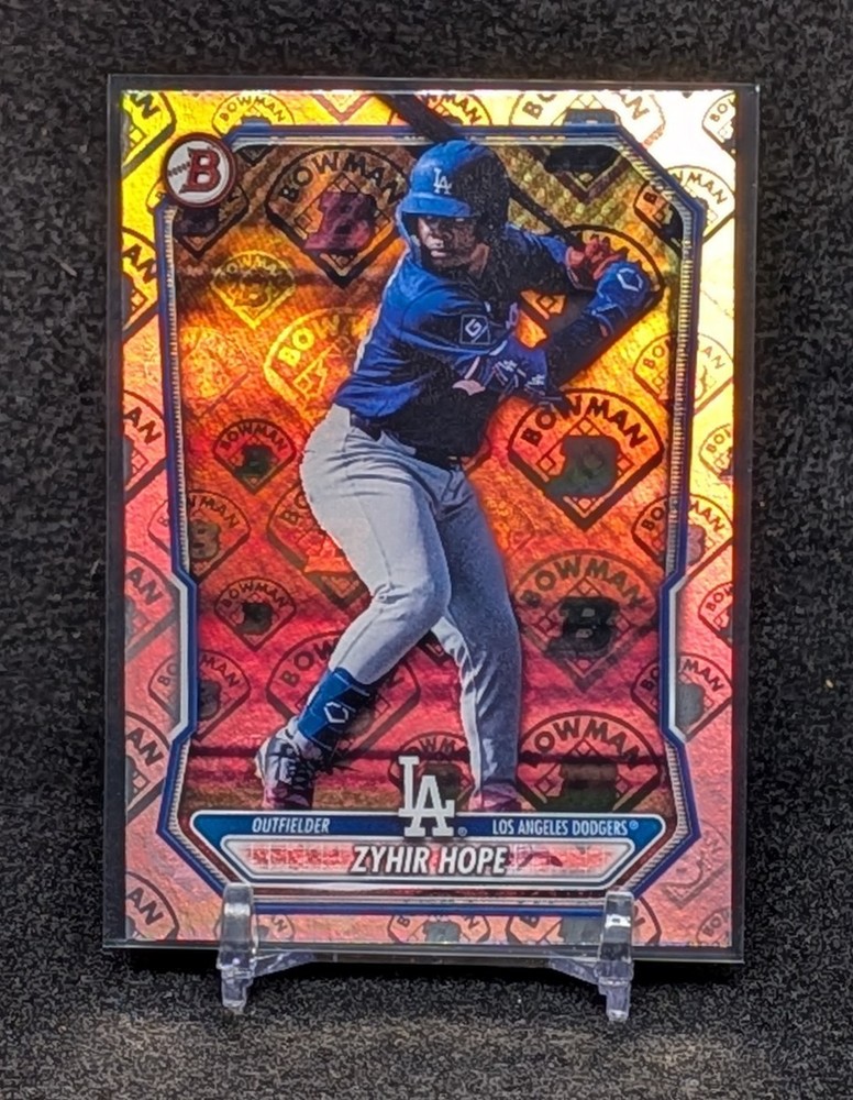 2026 Bowman Zyhir Hope Retro Logo Pattern Foil SP #BP-86 Dodgers Parallel