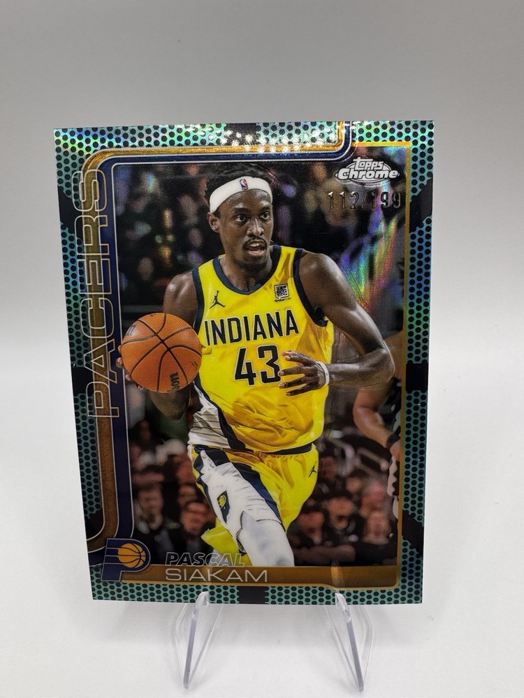 2025-26 Topps Chrome Pascal Siakam Serial Numbered #1 /199 Indiana Pacers