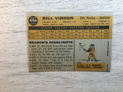 1960 Topps Bill Virdon #496 Pirates EX-NM