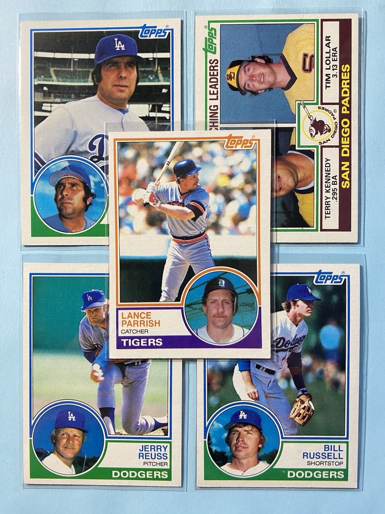 1983 Topps Baseball Lot (5) Cards #90, 285 Lance Parrish, 633, 661 & 742