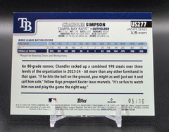 Chandler Simpson 2025 Topps Update Series RC Black Diamante Foil #US277 05/10