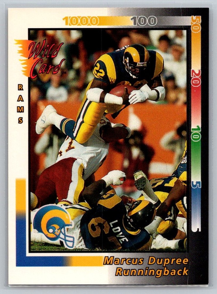 Marcus Dupree 1992 Wild Card #2 Los Angeles Rams – Free Shipping
