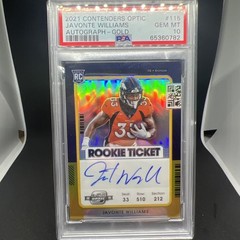 2021 Contenders Optic Javonte Williams #115 Autograph-Gold 8/10 POP 1-PSA10!!!!!