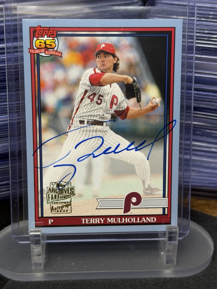 2017 Topps Archives Fan Favorites Terry Mulholland Gold Auto /75 Phillies