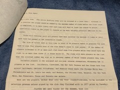 1977 Baseball Commissioner’s Office Press Release World Series Reggie Jackson