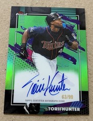 2026 Finest #FA-THU Torii Hunter Autograph Green Refractor 63/99 Twins