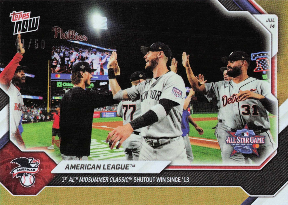 2026 Topps Now Card 454 American League Victorious Shut Out- All Star Game 41/50