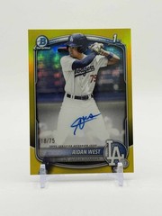 2025 Bowman Draft Aidan West Chrome Auto Yellow Refractor 1st #/75 Dodgers