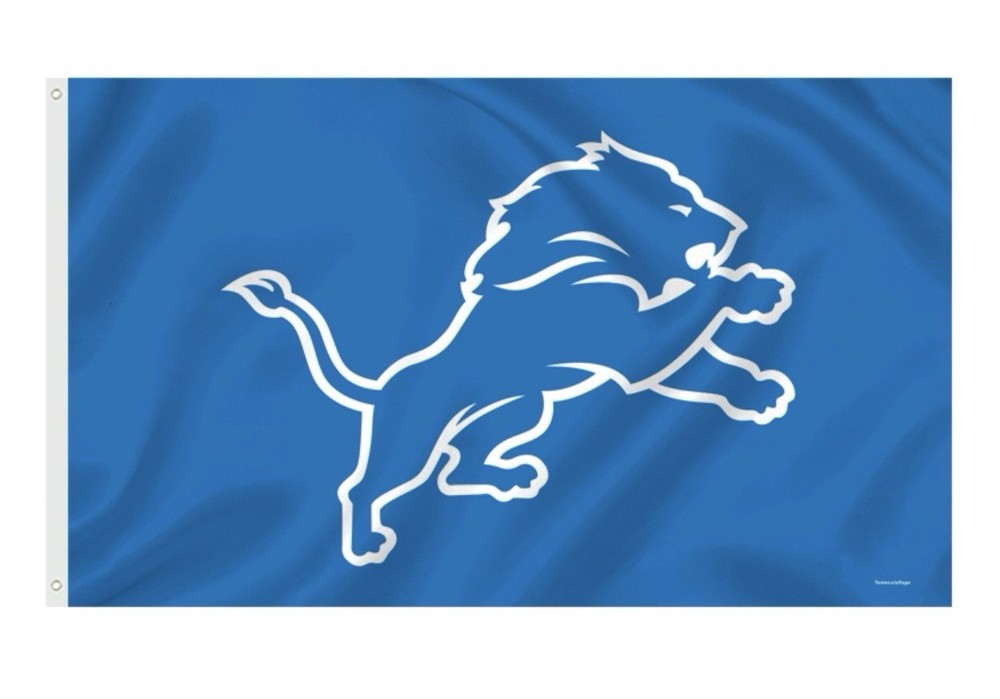 Detroit Lions 3×5 ft Flag / Banner NFL Fan Cave/Bar Light Blue NEW