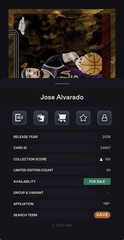 2025-26 Topps Collect Digital Card-Jose Alvarado #144 /50 Legendary Gold Wave
