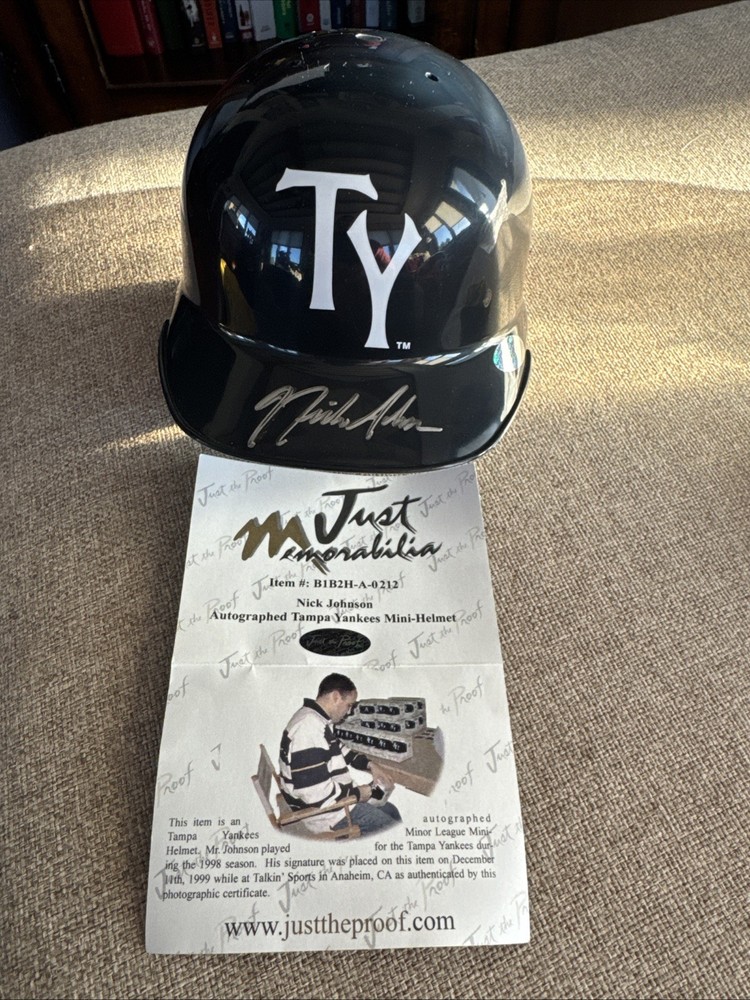 Nick Johnson Tampa Yankees Signed Auto Helmet Just The Proof COA