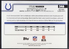 2025 Topps Chrome Sapphire Tyler Warren Rookie Image Variation SP RC Colts