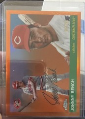 2025 Topps Chrome Platinum Anniversary – Johnny Bench #454 Orange Refractor /25