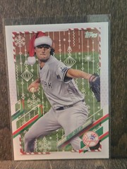Gerrit Cole 2021 Topps Holiday Santa Hat Variation Code 426 SP #HW220 Yankees