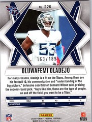 Oluwafemi Oladejo 2025 Panini Phoenix #226 Orange Pandora Prizm #/189 Rookie