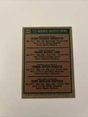 1975 Topps Rookie Outfielders Fred Lynn, Terry Whitfield, Tom Poquette #622 (RC)