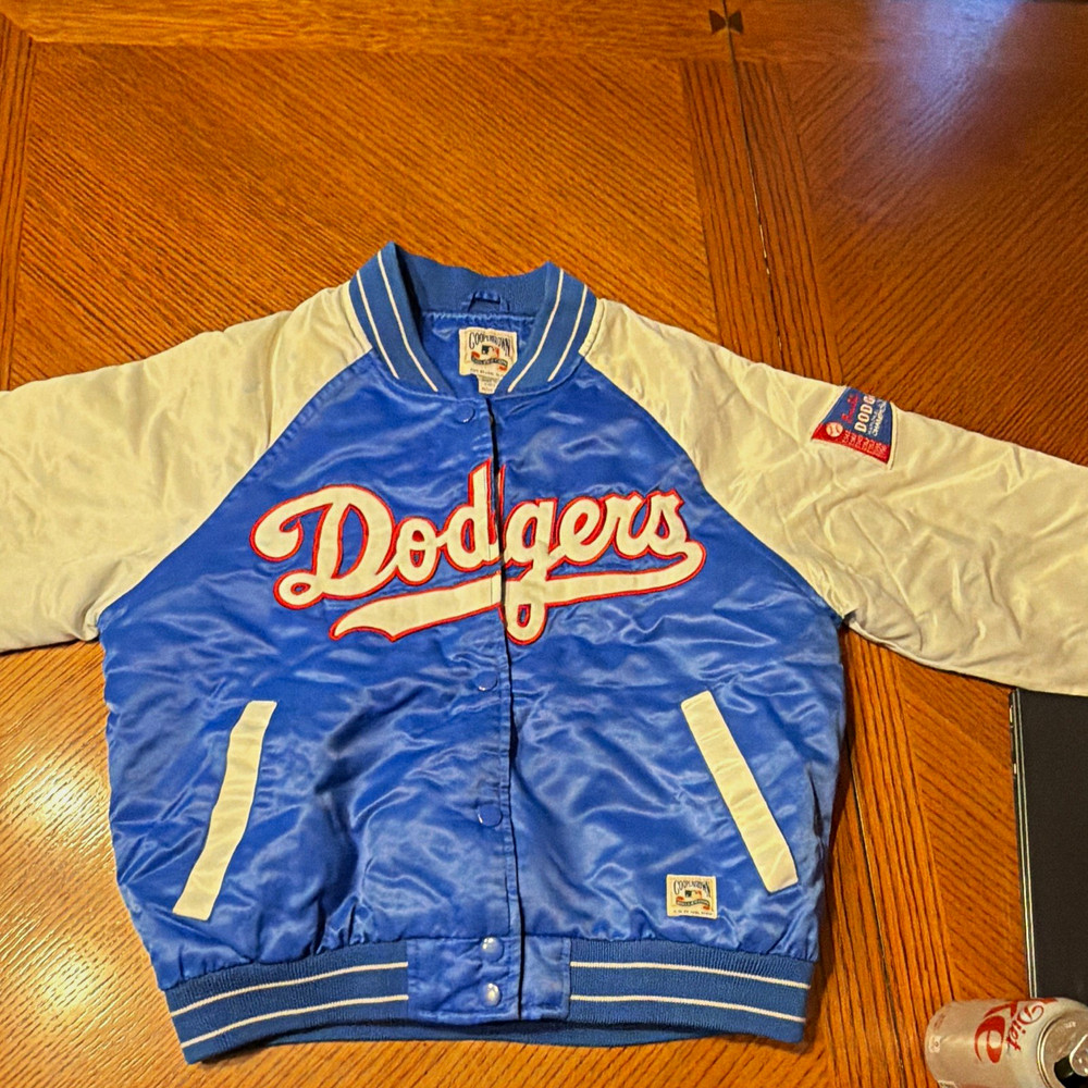 Cooperstown Collection Brooklyn Dodgers Baseball Satin Jacket Blue/White S/CH