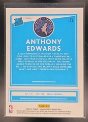 2020 Panini Donruss Optic Anthony Edwards #151 Silver Pulsar Prizm RC