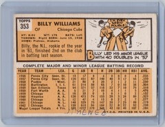 1963 Topps #353 Billy Williams HOF Chicago Cubs