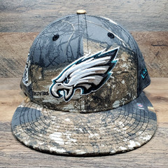 New Era 59FIFTY Philadelphia Eagles Black Realtree Camo Fitted Hat 7 5/8 NEW