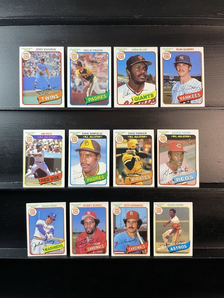 1980 Topps Burger King 12-Card Lot HOF Stars Vintage Baseball NRMT