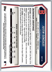 2026 Bowman #BCP-141 Justin Gonzales Chrome Prospects Mojo Refractor