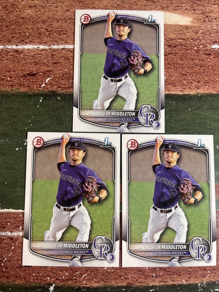 2025 Bowman Draft JB Middleton (3) Card 1st Bowman Lot Rockies #BD-78