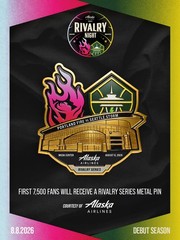 NEW WNBA Portland Fire Seattle Storm Rivalry Series Pin Pinback SGA 8/8/26 Rare