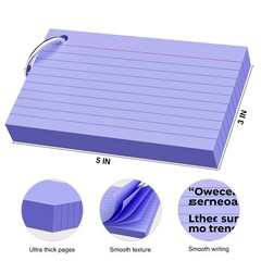 Ailzfei 250 Count Colored Index Cards 3X5 Inch Key Ring 180Gsm Heavy Weight