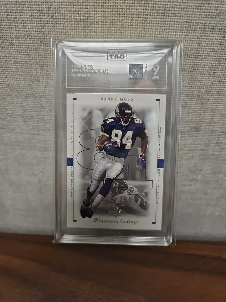 1999 SP Authentic RANDY MOSS TAG 9 (903) MINT SP EXCITEMENT (023/250) 2ND YR RC