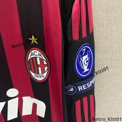 David Beckham 32 AC Milan 2009/10 UEFA Champions League Long sleeve Jersey M
