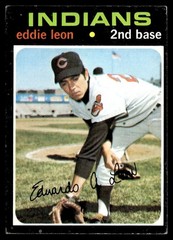 1971 Topps Card Eddie Leon Cleveland Indians #252 Baseball EX+