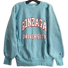 Vintage GONZAGA BULLDOGS Sweatshirt Adult Large Lite Blue REVERSE WEAVE Rare 90s