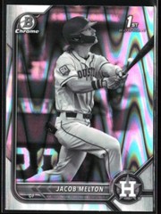 2022 BOWMAN DRAFT JACOB MELTON #BDC-135 1ST CHROME BLACK/WHITE RAY WAVE