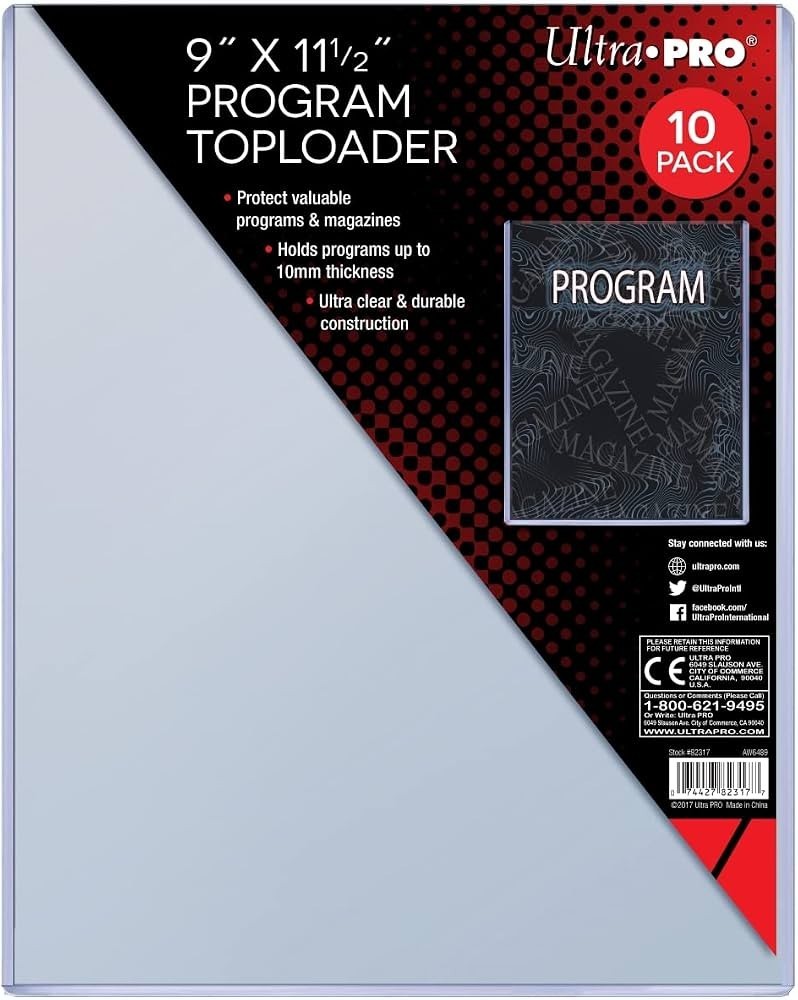 (1) One Ultra PRO 10mm 9&Prime; x 11.5&Prime; Program Toploaders Photo Rigid Magazine