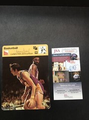 LAKERS WIN 33 IN A ROW Sportscaster NBA Signed By Jerry West JSA (Chamberlain)