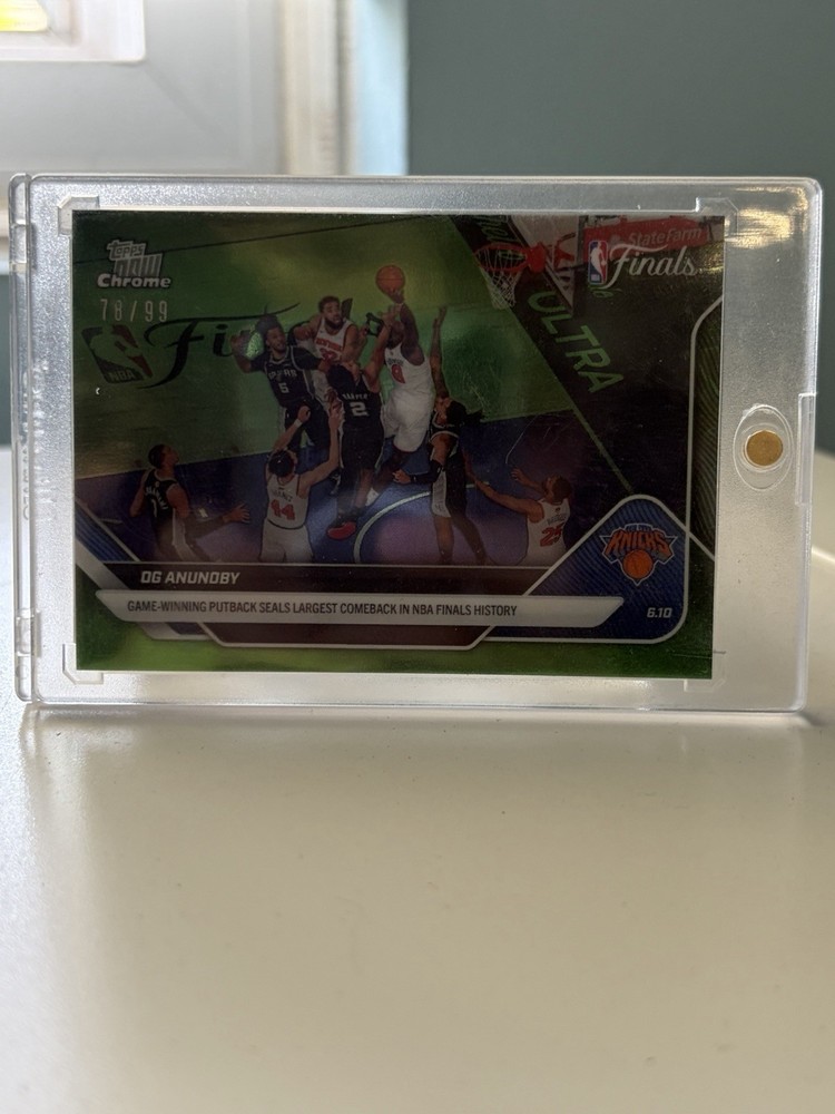 Topps Now “The Putback” 2026 Green Chrome OG Anunoby Knicks Serial Numbered /99