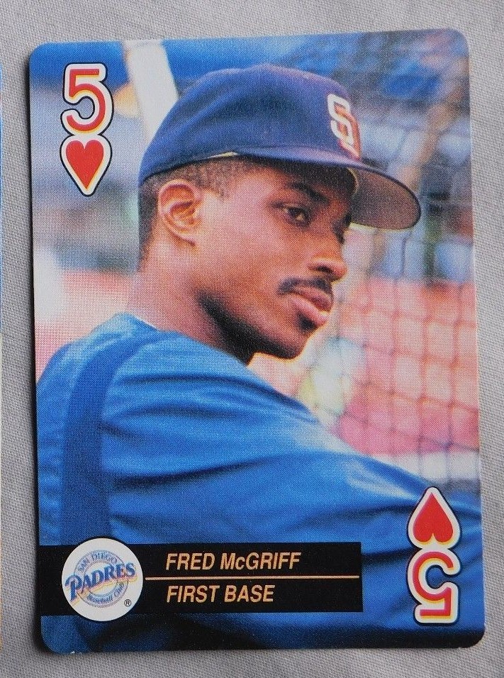 1992 MLB Playing Card Four of Hearts Fred McGriff Padres