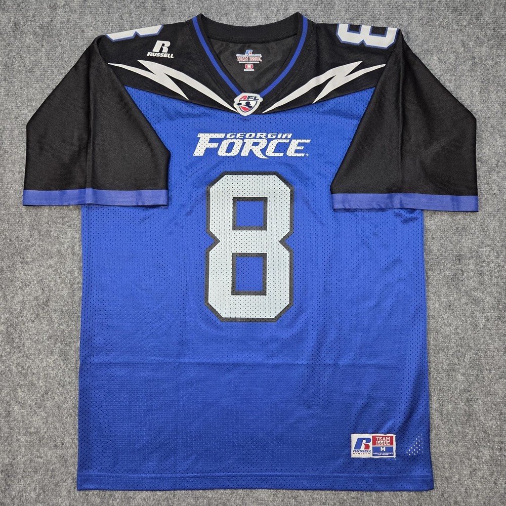 Russell AFL Georgia Force #8 Arena Football Team Jersey Size M Blue Black White