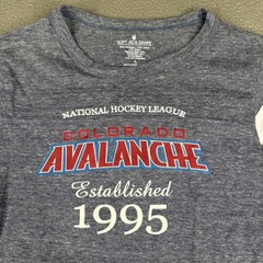 Colorado Avalanche Shirt Womens Large Blue NHL Hockey Soft As A Grape Tee