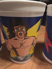 1989 (RARE) VINTAGE WF WRESTLING Cups Brand New 4 cups in set