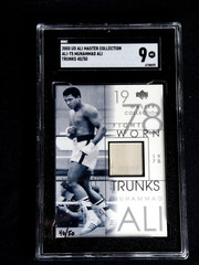 MUHAMMAD ALI 2000 UPPER DECK FIGHT USED WORN TRUNKS MASTER COLLECTION /50 SGC 9