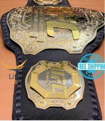 UFC ULTIMATE FIGHTING CHAMPIONSHIP TITLE REPLICA BELT 2MM Brass Dual Plate Adult