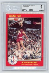 1985 Star Slam Dunk Contest 5×7 #3 Julius Erving BGS 9